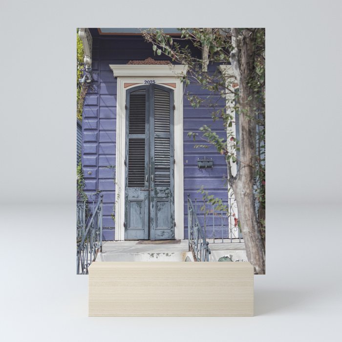 New Orleans Blue Marigny Door Mini Art Print