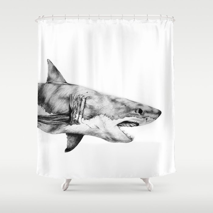 Great White Shark Shower Curtain