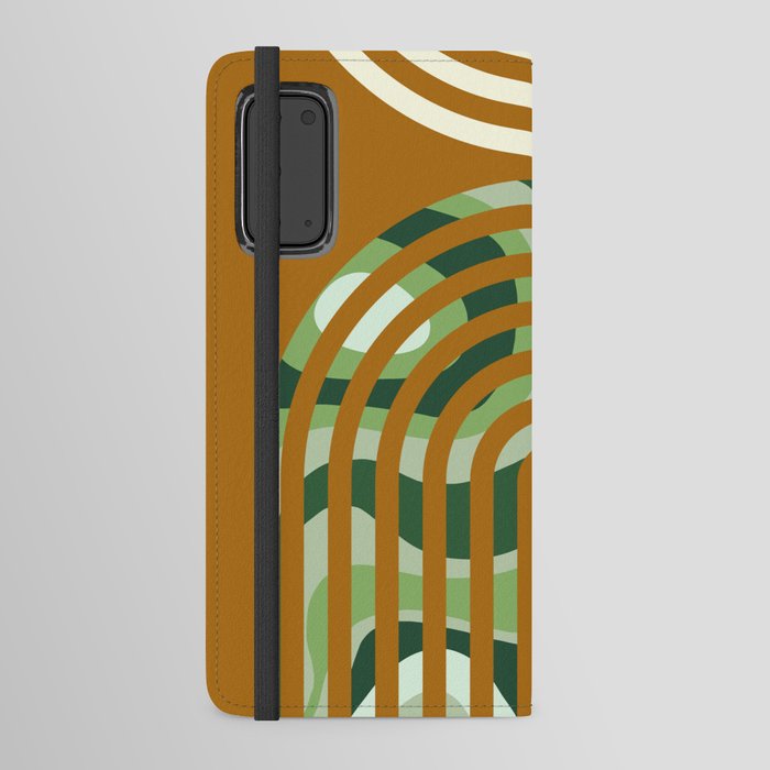 Abstract Mid-Century Arches with Swirl Blobs Android Wallet Case