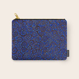 Black & Blue Swirls  Carry-All Pouch