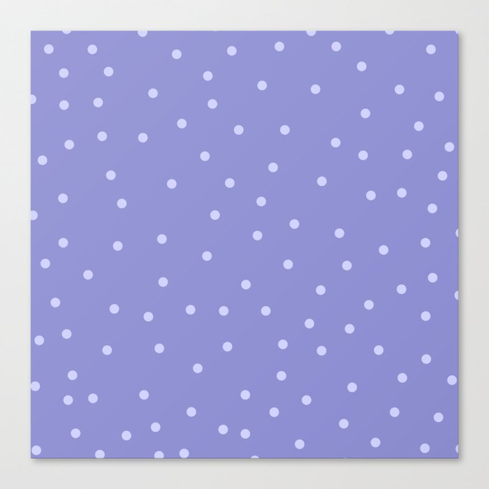 Very Peri 2022 Color Of The Year Violet Blue Periwinkle Polka Dot Pattern Canvas Print