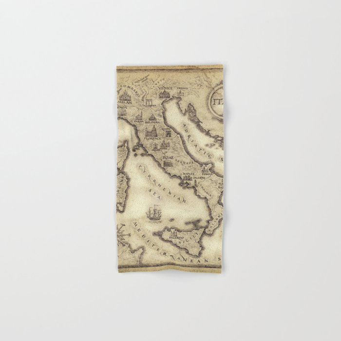Vintage map of Italy Hand & Bath Towel