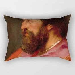 Head of One of the Three Kings, Melchior, The Assyrian King by Peter Paul Rubens Rectangular Pillow