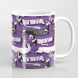 Spooktacular long dachshunds // studio purple background mummy ghost and skeleton dogs Coffee Mug