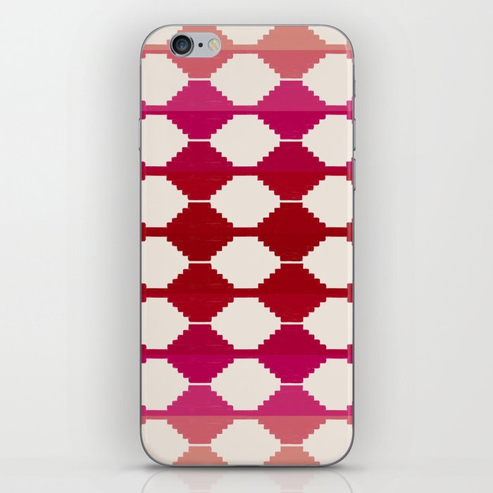 Red Ombre Ethnic Kilim Pattern iPhone Skin