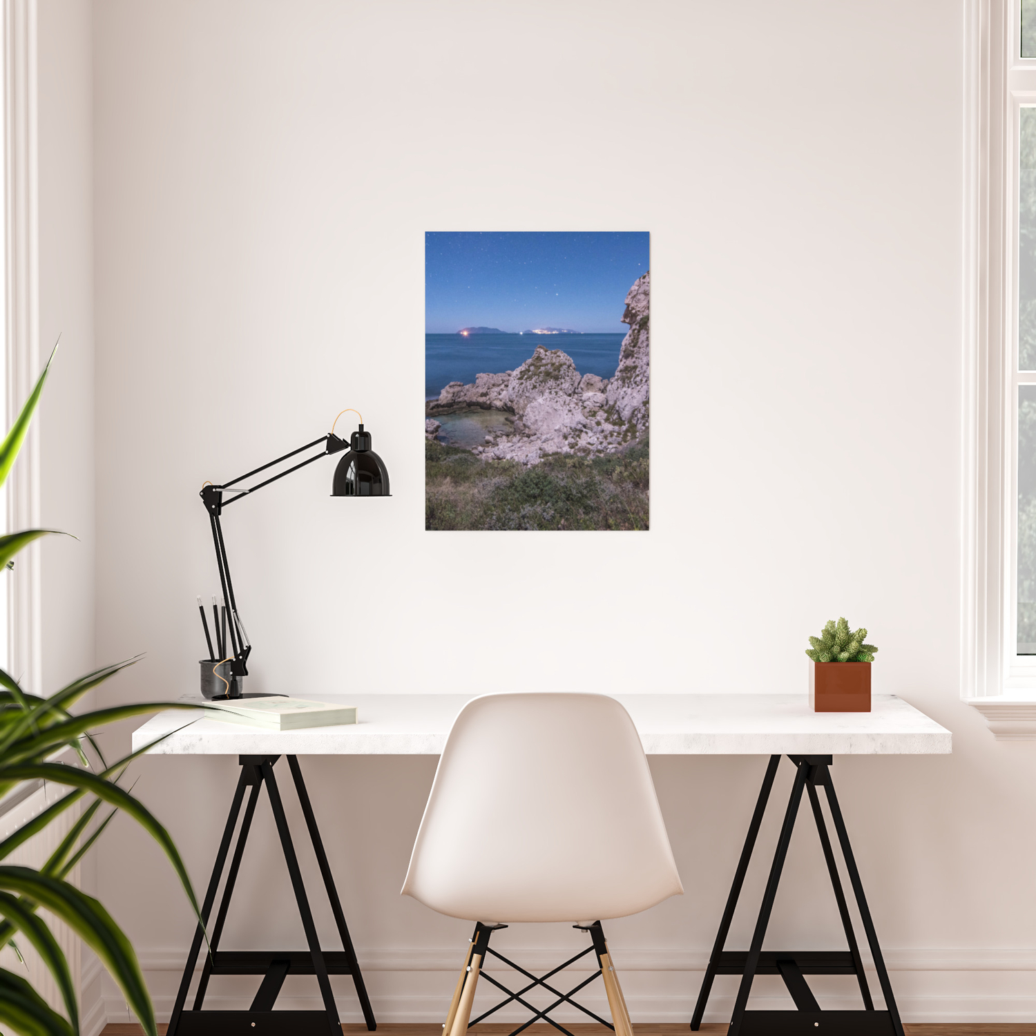Night Sight Moon Lighted Up The Landscape Home Decor Poster By