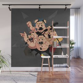 Rock And Roll Pigs Wall Mural