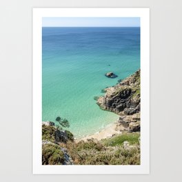 Beautiful Secret Cove, South Cornwall. Art Print | Cornishbeach, Photo, Uk, Cover, Idyllic, Summer, Pednvounder, Beach, Paradise, Clearbluesea 