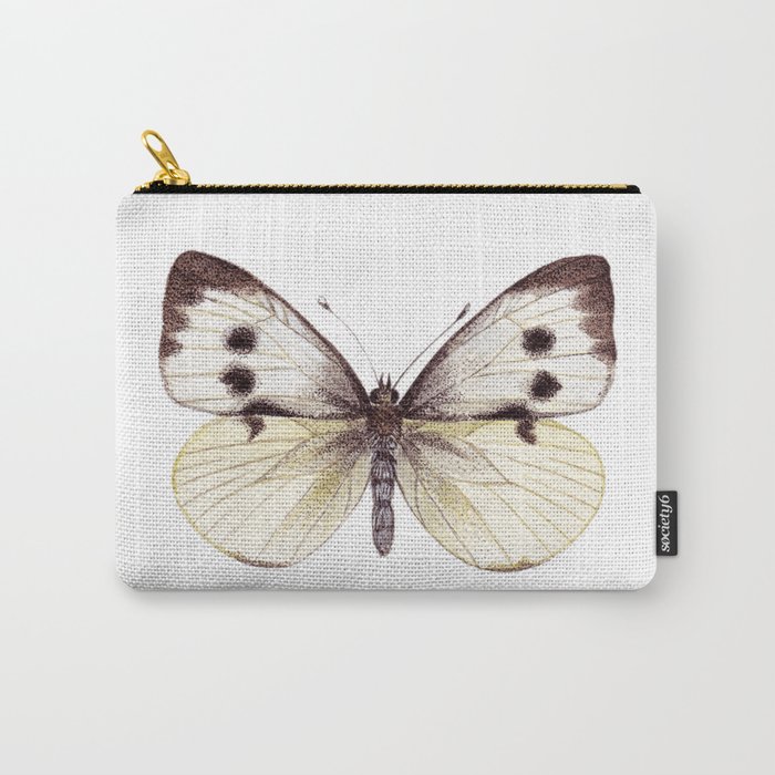 Large White Butterfly Carry-All Pouch