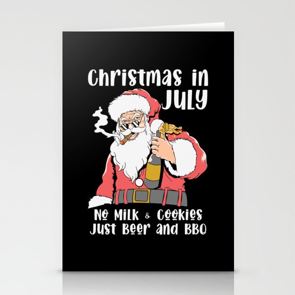 Funny Christmas In July Santa Stationery Cards