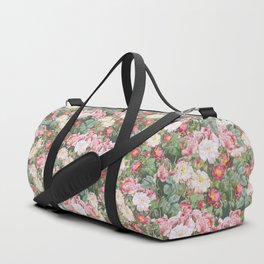 Vintage Roses Green & Pink Duffle Bag