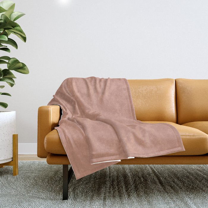 Muted Clay Brown Throw Blanket