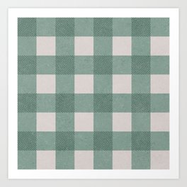granite green plaid seamless pattern | geometrical design on green and white. big squares on mint Art Print | Scandi, Farm, Mix Match, Plaid, Vintage, Scotland, Geometrical, Digital, Green, Square 
