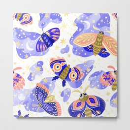 Abstract watercolor lilac navy blue gold butterflies Metal Print | Painting, Handpaintedpattern, Butterfly, Abstractpattern, Bluewatercolor, Goldwatercolor, Girly, Watercolor, Handpainted, Blue 