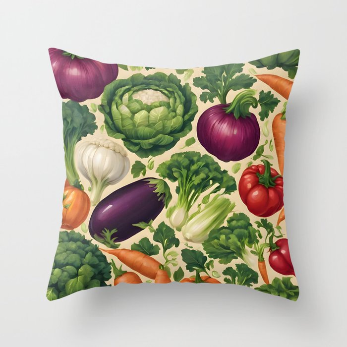 Healthy Vegetables Happy Food Popular Collection Throw Pillow