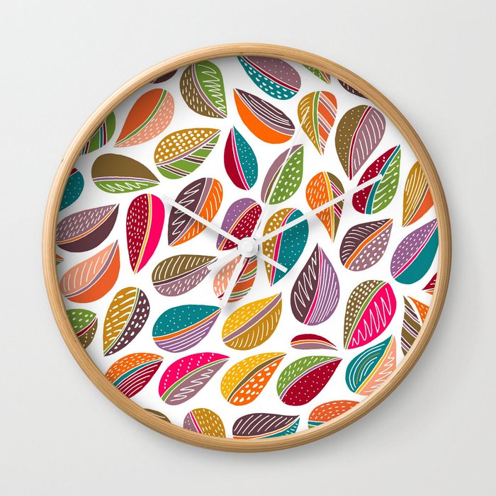 Leaf Colorful Wall Clock