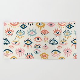 Mystic Eyes – Primary Palette Beach Towel