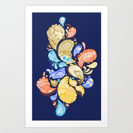 Extraterrestrial Paisley Color Version Art Print
