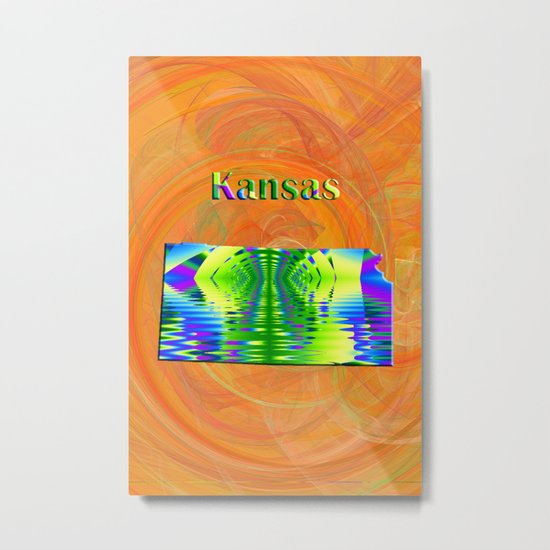 Kansas Map Metal Print