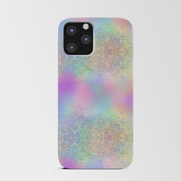 Pretty Rainbow Holographic Glitter iPhone Card Case