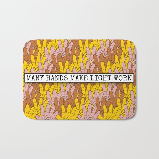 Many Hands Make Light Work Bath Mat