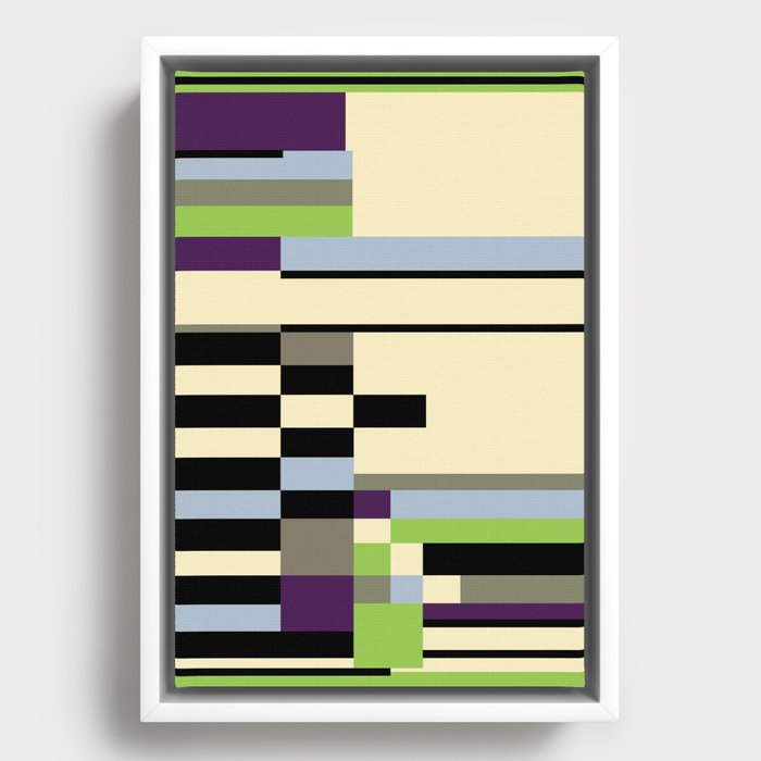 Bauhaus Retro Stripes Framed Canvas