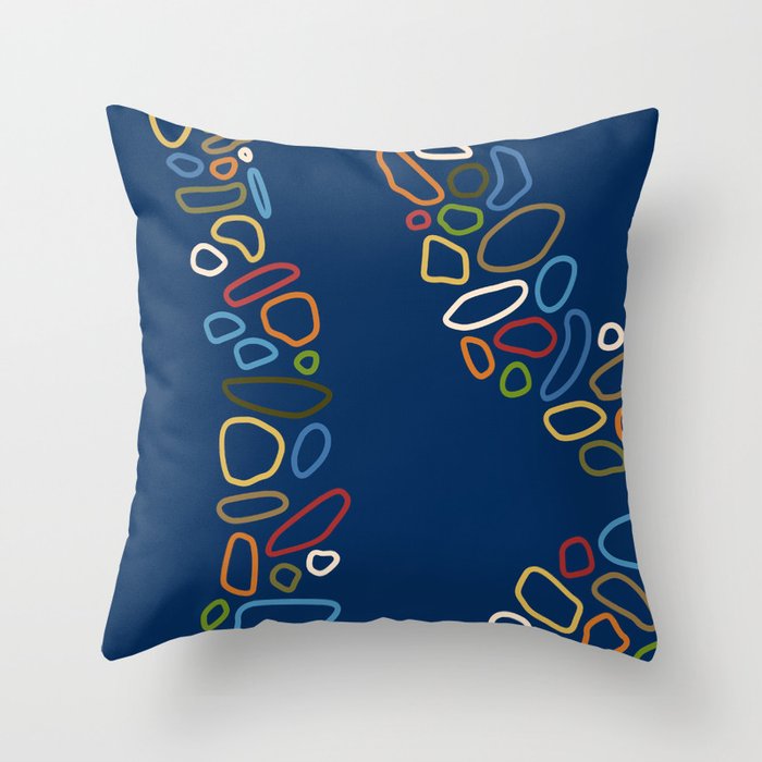Color stones line path collection 2 Throw Pillow