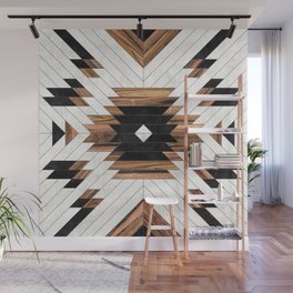 Urban Tribal Pattern No.5 - Aztec - Concrete and Wood Wall Mural