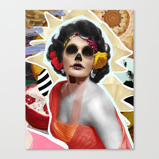 Golden Elizabeth Taylor (Sugar Skull Variant) By Zabu Stewart Canvas Print