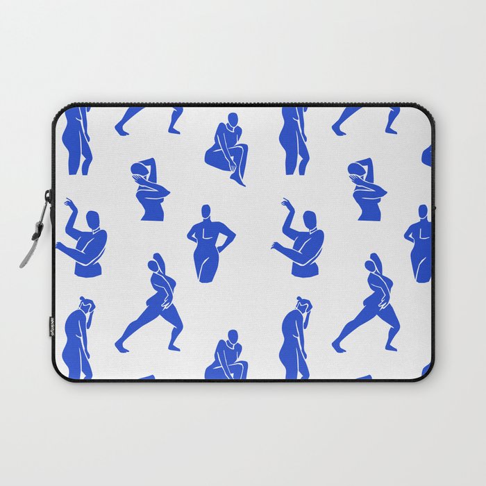 Abstract blue women collage figure pattern Laptop Sleeve