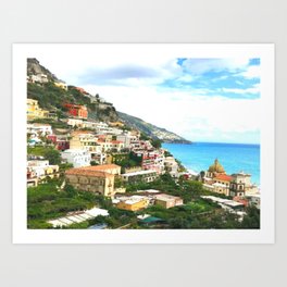 Amalfi Coast in Positano Italy Art Print