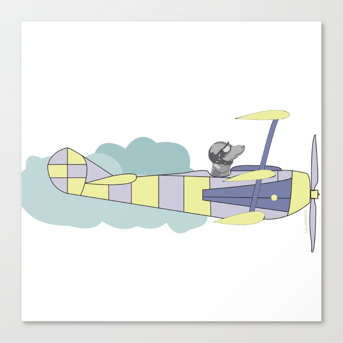 Dog air-cloud pilot. Joy in the clouds collection Canvas Print