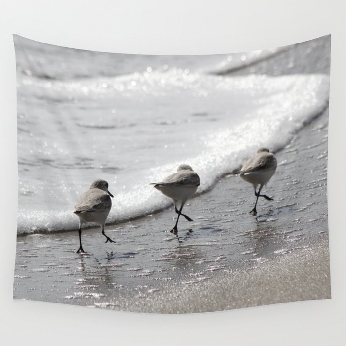Sandpipers Birds on the Beach Wall Tapestry