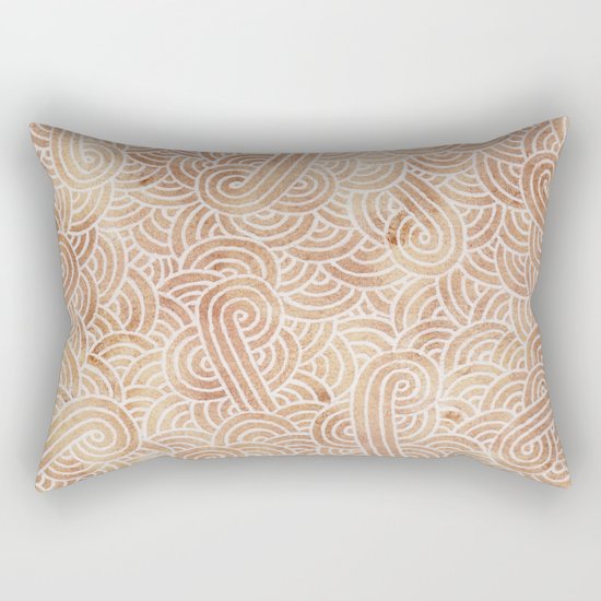 Iced coffee and white swirls doodles Rectangular Pillow