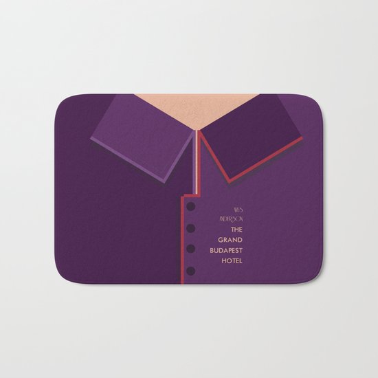 Wes Anderson's Grand Budapest Hotel - Minimal Movie Poster Bath Mat
