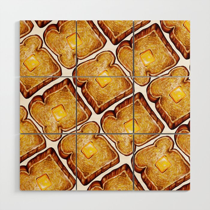 Toast Pattern Wood Wall Art