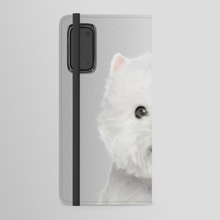 White Puppy Portrait - Android Wallet Case