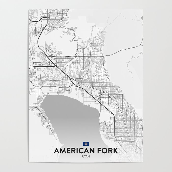 American Fork, Utah, United States - Light City Map Poster