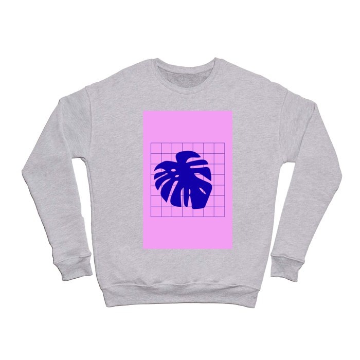 blue + pink monstera Crewneck Sweatshirt