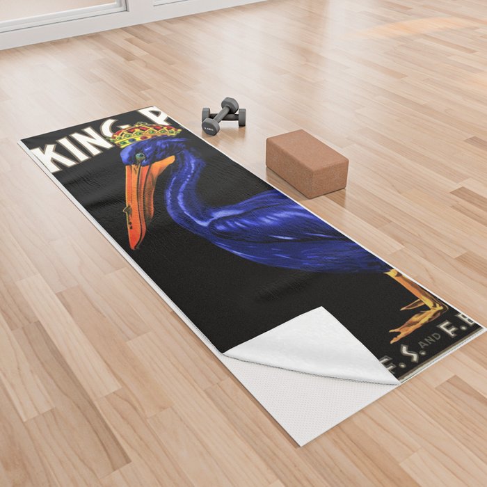 King Pelican blue brand California Iceberg Lettuce vintage label advertising poster / posters Yoga Towel