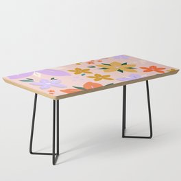 Les Fleurs | 04 - Abstract Retro Floral Print Preppy Colorful Aesthetic Flowers Coffee Table