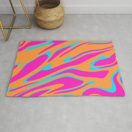 psychedelic Colourful Abstract modern pattern design liquid art Rug