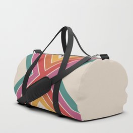 Mahana - Classic 70s Style Retro Stripes Star Duffle Bag