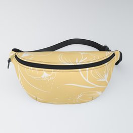 white & yellow flower pattern Fanny Pack
