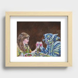 DINNER WITH THE ALIEN Recessed Framed Print