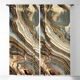 White Gold Agate Abstract Blackout Curtain