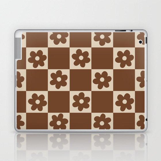 flower check – all over chocolate Laptop & iPad Skin