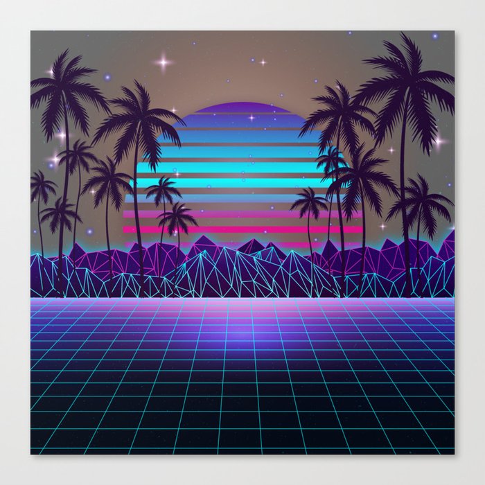 Fascinating Dusk Retrowave Canvas Print by EDMproject | Society6