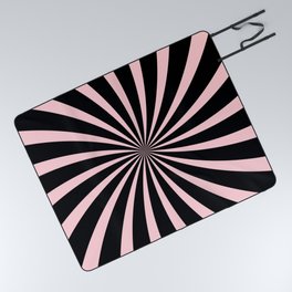 Bright Pink Abstract Swirling Radial Pattern Background Picnic Blanket