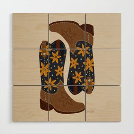 Cowgirl Boots – Navy & Suede Wood Wall Art